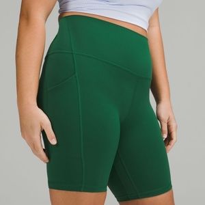 Lululemon Green Align 8” pocket shorts